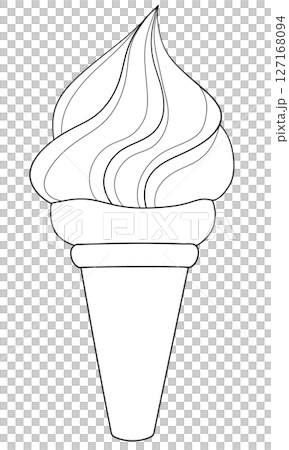 Digital hand draw of ice cream for coloring Digital hand draw of ice cream for coloring 127168094