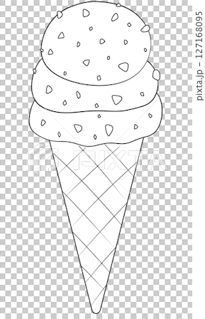 Digital hand draw of ice cream for coloring  127168095