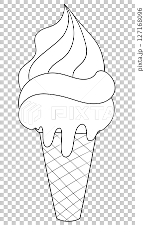 Digital hand draw of ice cream for coloring Digital hand draw of ice cream for coloring 127168096