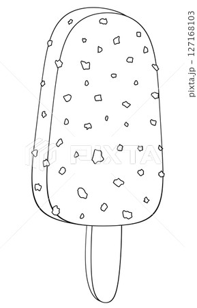 Digital hand draw of ice cream for coloring  127168103
