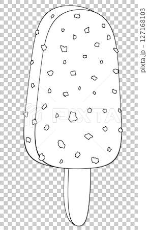Digital hand draw of ice cream for coloring  127168103