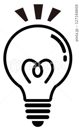 シンプルな電球のアイコン(ひらめき)のイラスト シンプルな電球のアイコン(ひらめき)のイラスト 127168608