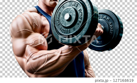 A powerful shot of a giant arm curl 127168619