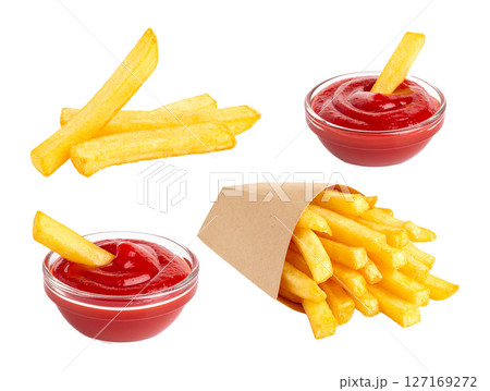Golden French Fries with Ketchup 127169272