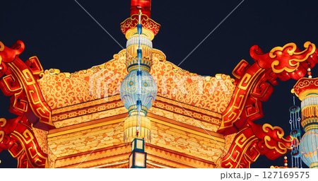 Beijing, China. Palace Lantern Reunion. On Chinese Lantern Festi 127169575
