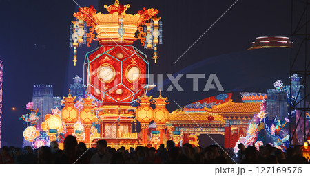 Beijing, China. Palace Lantern Reunion. On Chinese Lantern Festi Beijing, China. Palace Lantern Reunion. On Chinese Lantern Festi 127169576