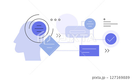 Mind algorithms. Thinking flowchart. Infographic flat illustration 127169889