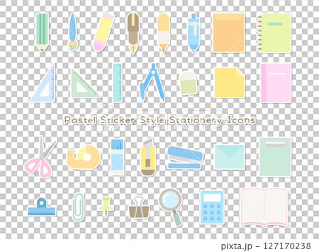 文具_粉紅彩色貼紙 127170238