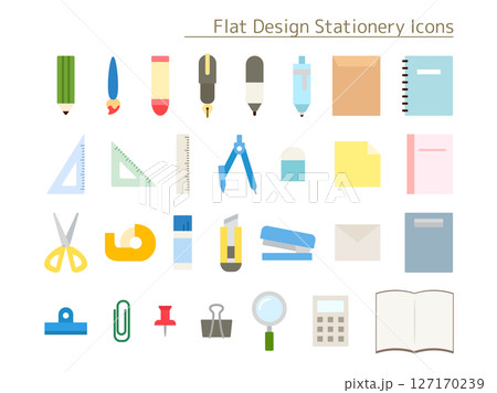 文具_フラットデザインアイコン 127170239