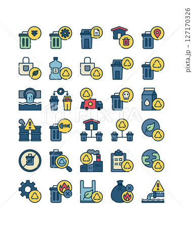 waste management filled outline icon set waste management filled outline icon set 127170326