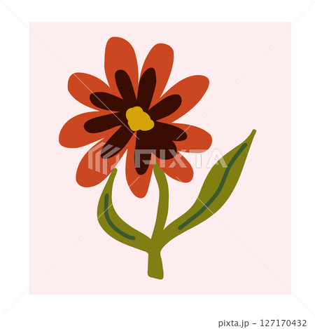Flower in naive style, hand drawn illustration. Retro style careless element Flower in naive style, hand drawn illustration. Retro style careless element 127170432