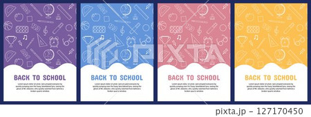 Back to school. A set of templates for posters, advertising printed materials, banners for designing websites, applications Back to school. A set of templates for posters, advertising printed materials, banners for designing websites, applications 127170450