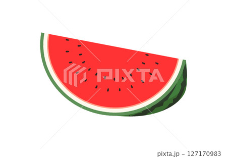 スイカのベクターイラスト。カットされた西瓜のクリップアート。 スイカのベクターイラスト。カットされた西瓜のクリップアート。 127170983