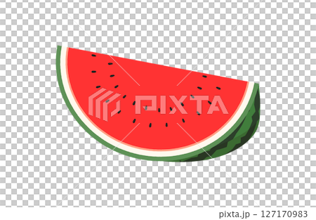 スイカのベクターイラスト。カットされた西瓜のクリップアート。 スイカのベクターイラスト。カットされた西瓜のクリップアート。 127170983