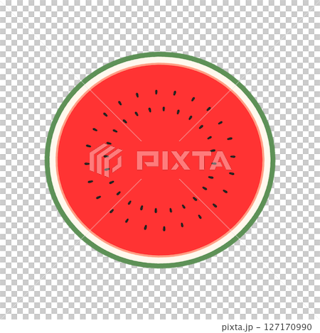 西瓜向量圖解。西瓜切成兩半的剪貼畫。 127170990