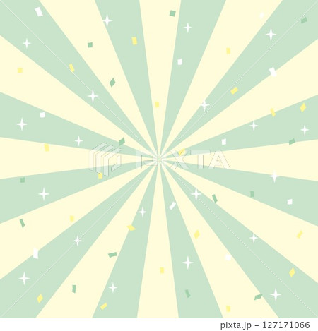 紙吹雪集中線の正方形背景イラスト（グリーン） 127171066