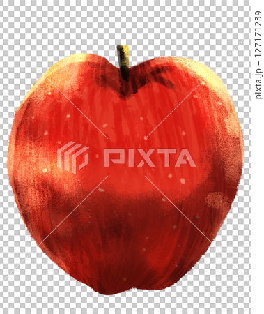 Hand-drawn illustration of a bright red apple 127171239