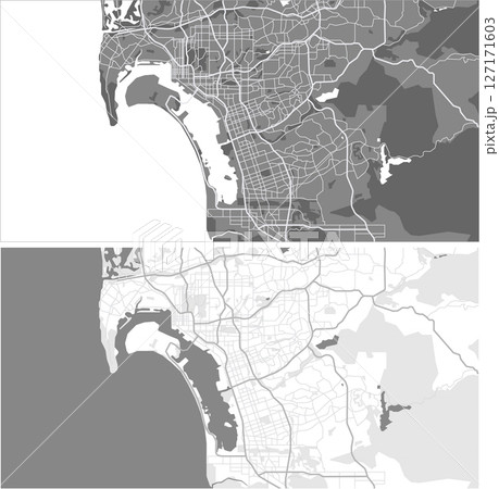 Layered editable vector illustration outline Map of San Diego,USA Layered editable vector illustration outline Map of San Diego,USA 127171603
