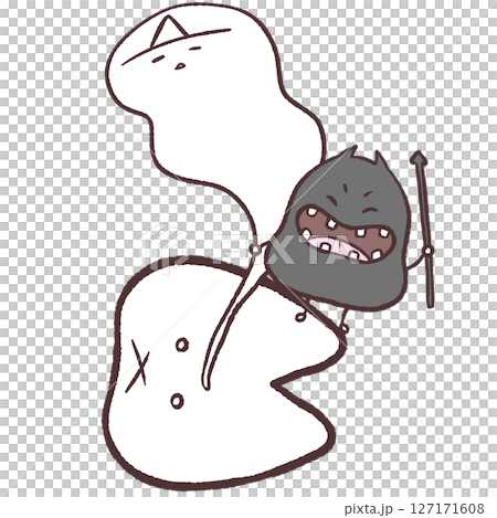 ダメになった歯のイラスト ダメになった歯のイラスト 127171608