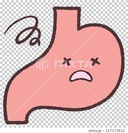 Illustration of a tired stomach 127171612