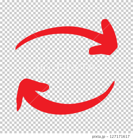 Handwritten arrows, both directions, recycle, refresh, icon, pen, vector 127171617