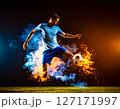 サッカー：炎のシュートシーン 127171997