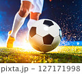 サッカー：炎のシュートシーン 127171998