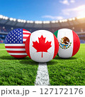 サッカー；アメリカ、カナダ、メキシコ、3カ国イメージ 127172176