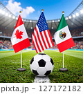 サッカー；アメリカ、カナダ、メキシコ、3カ国イメージ 127172182
