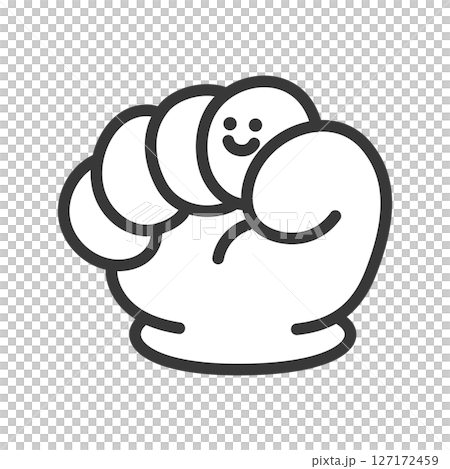 にっこりしているグーの手 127172459