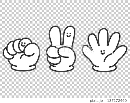 微笑的手在玩石頭剪刀布 微笑的手在玩石頭剪刀布 127172460
