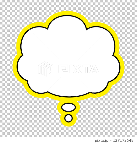 シンプルな吹き出しのイラスト　もこもこ 127172549