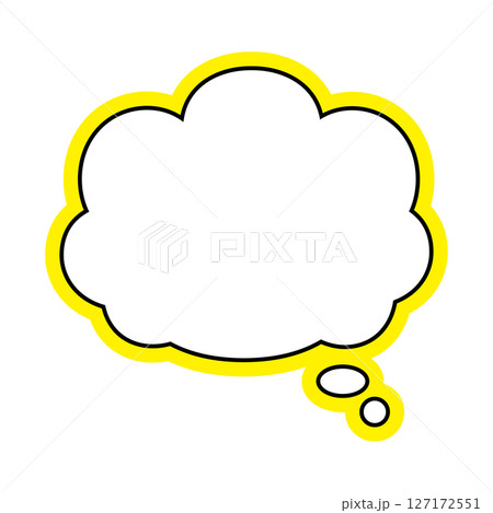 シンプルな吹き出しのイラスト　もこもこ 127172551
