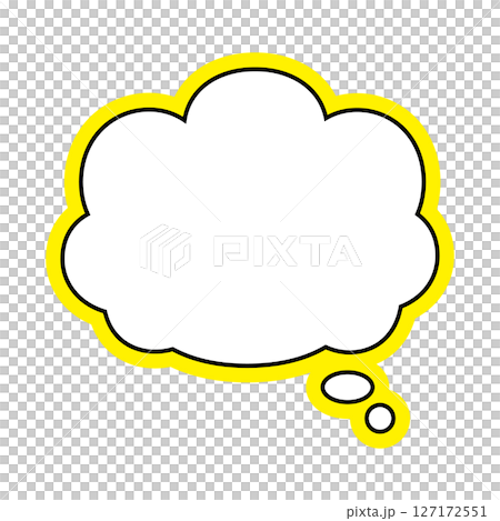 シンプルな吹き出しのイラスト　もこもこ 127172551