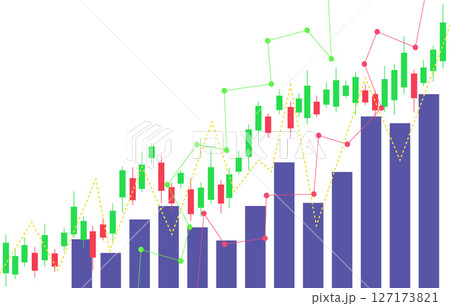 Stock market illustration on isolated background, flat vector illustration Stock market illustration on isolated background, flat vector illustration 127173821