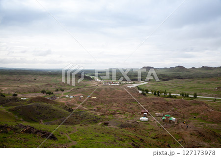 Ongi monastery ruins view, Mongolia landmark Ongi monastery ruins view, Mongolia landmark 127173978