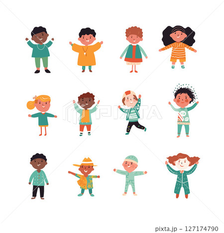 Children celebrate International Day with joy and unity in a vibrant display of friendship and diversity 127174790