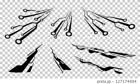 Illustration material of lines extending from a distance, representing a cyber image Illustration material of lines extending from a distance, representing a cyber image 127174884