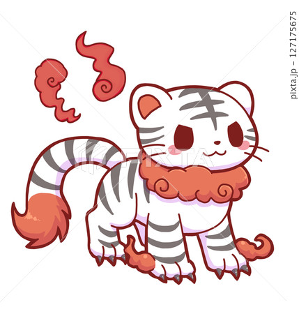 中国神話の白虎・火の玉あり 127175675