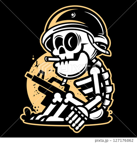 military sign with skeleton guns, grunge vintage design t shirts military sign with skeleton guns, grunge vintage design t shirts 127176862