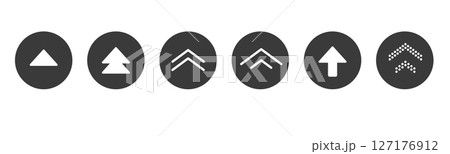 Swipe up icon arrow button, ui scroll symbol. Swipe slide simple minimal line sign. Move button, app interface action.  127176912