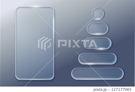 Vector transparent glass design elements. 127177065