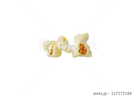 macro popcorn on isolated and white background 127177188