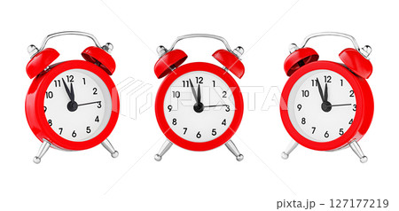 classic watch, pointer clock, Red color alarm watch on isolated white background classic watch, pointer clock, Red color alarm watch on isolated white background 127177219