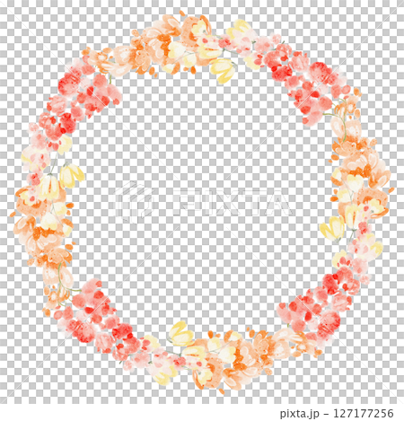 Watercolor flower wreath with lupine and wildflowers forming a circular frame. Botanical illustration featuring leaves, blossoms, and natural plants for invitations, cards, and decoration. Watercolor flower wreath with lupine and wildflowers forming a circular frame. Botanical illustration featuring leaves, blossoms, and natural plants for invitations, cards, and decoration. 127177256