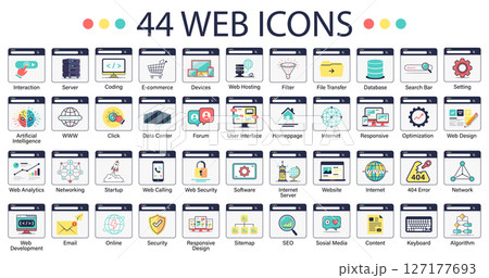 Web Development Icons Collection Digital Technology Concept Web Development Icons Collection Digital Technology Concept 127177693