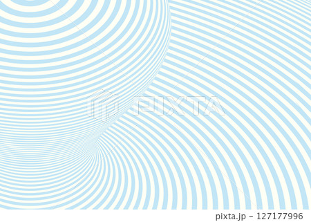 Abstract wavy line pattern in light blue and white, creating an optical illusion of depth and movement. Modern digital artwork with curved geometric shapes, dynamic flow, and a surreal, minimalist 127177996