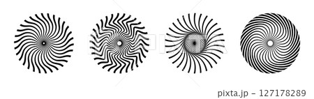 A series of black and white swirls. Vector illustration A series of black and white swirls. Vector illustration 127178289