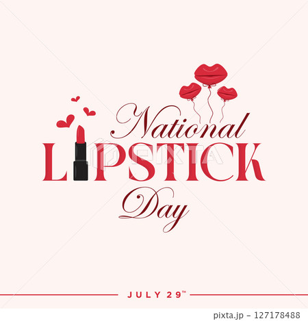 National Lipstick Day typography letter emblem template background 127178488