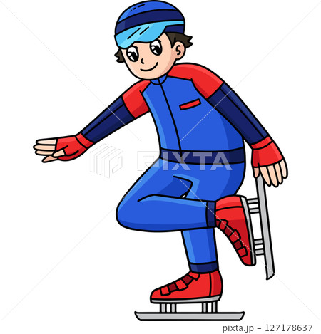 Speed Skating Male Fixing Shoes Cartoon Clipart Speed Skating Male Fixing Shoes Cartoon Clipart 127178637